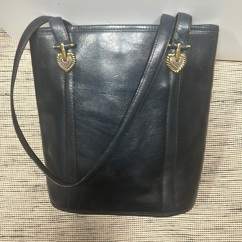 Brighton navy blue leather  satchel